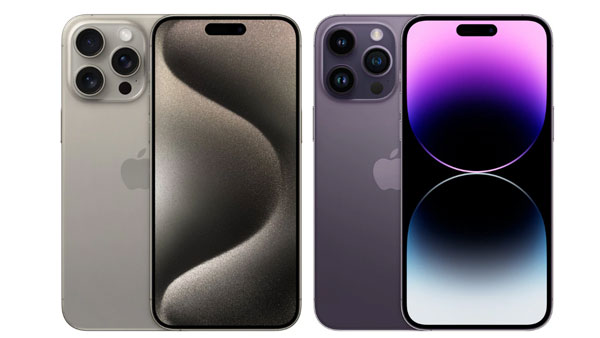 Viền màn hình iPhone 15 Pro Max mỏng hơn so với iPhone 14 Pro Max dù kích thước tổng thể tương đương